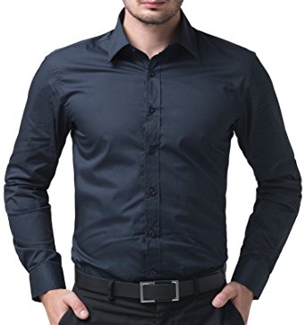 PAUL JONES Mens Basic Dress Shirt in Slim Fit Style CL5252
