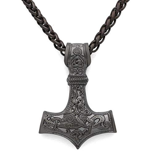TTKP Men Viking Norse Thor'S Hammer Mjolnir Pendant Necklace Jewelry Scandinavian