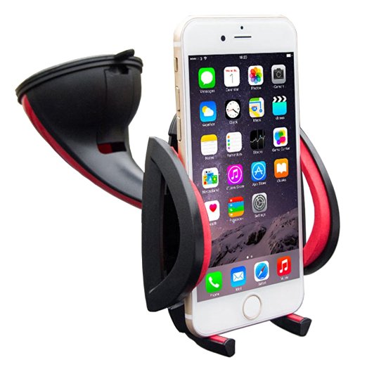 Car Mount Phone Holder, KitBest Universal Cell Phone Holder 360° Rotation Dashboard Windshield Car Phone Holder Mount Phone Stand for iPhone 6 6( ) 6S 6S plus 5S 5C,Samsung Galaxy S6 S5 Note 3,Nexus 5