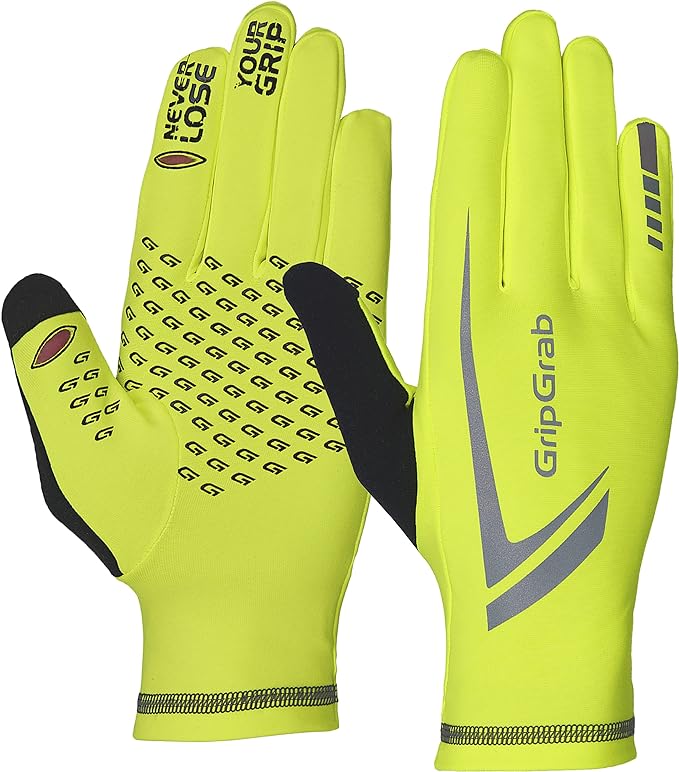 GripGrab Running Expert Vollfinger Winter Touchscreen Laufhandschuhe Jogging Handschuhe Laufen Hi-Vis Hoch Sichtbar