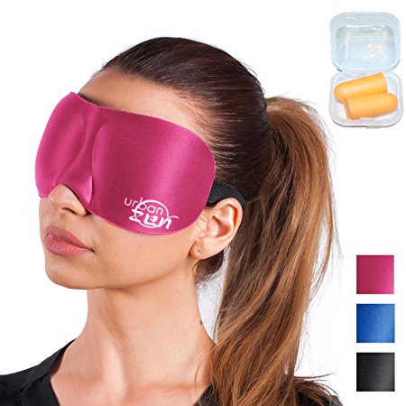 Urban Zen - Ultra Comfortable Sleeping Mask with a Bundle of Over 48h of Relaxation Music, Ear Plugs & Travel Pouch