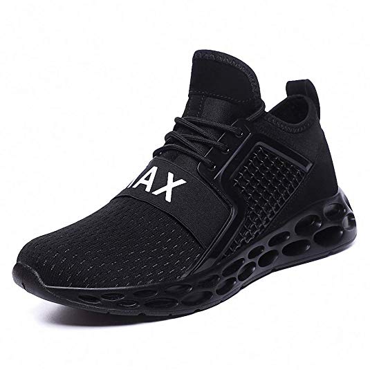 Rotok Mens Trainers Lace-up Running Shoes Lightweight Honeycomb Tech Shock Absorption Outdoor Breathable Casual Walking Shoes
