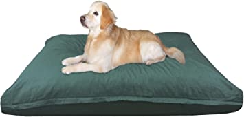 dogbed4less XXL Orthopedic Extreme Comfort Memory Foam Dog Bed Pillow with Waterproof Lining, Machine Washable Canvas Cover for Extra Large Dog 55X37 Inches, Olive Green