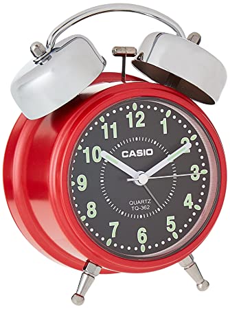 Casio Analog Table Clock (TQ-362-4ADF, Red)