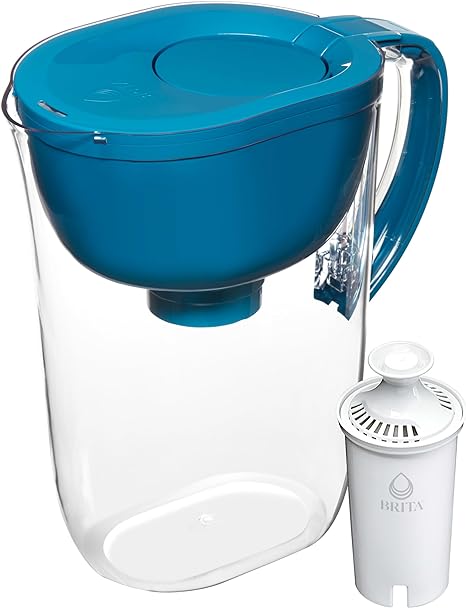 Brita Large Water Filter Pitcher for Tap and Drinking Water with SmartLight Filter Change Indicator   1 Standard Filter, Lasts 2 Months, 10-Cup Capacity, Teal