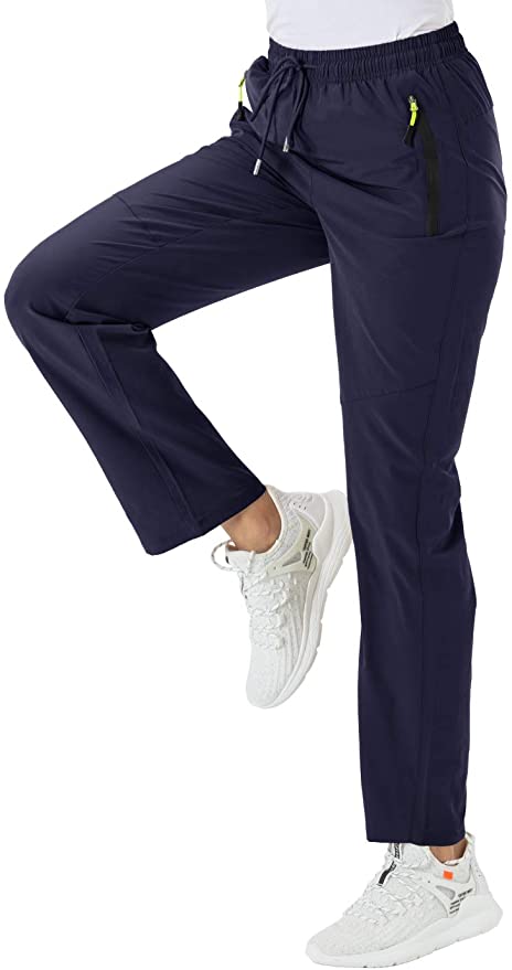 BGOWATU Women's Quick Dry Hiking Pants Outdoor Lightweight Stretch Mountain Trousers with Zipper Pockets