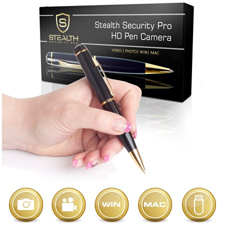 32GB HD Spy Pen Camera, 100 Min Video Audio Recorder, FREE 32GB Memory Card, 5 Extra Ink Refills, Professional Secret Mini Digital Security Pencil With Tiny Undetectable Cam For Hidden Covert Spying
