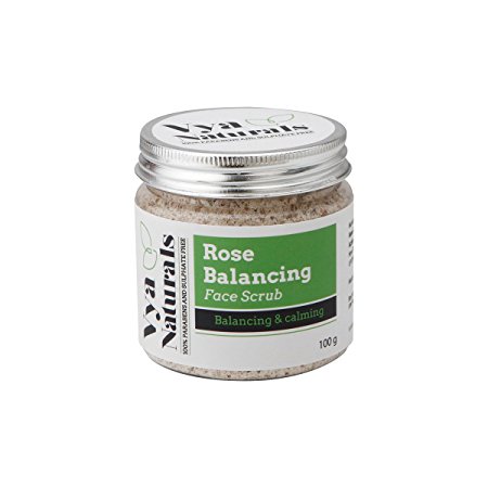Vya Naturals Rose Facial Scrub (Dry Powder Exfoliant)-With Real Rose Petals – Natural Microdermabrasion Scrub- Ideal For Exfoliation & Hydration, Minimize Pores & Appearance of Dull Skin 3.5 OZ