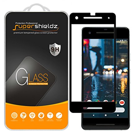 [2-Pack] Supershieldz for Google Pixel 2 Tempered Glass Screen Protector, [Full Screen Coverage] Anti-Scratch, Bubble Free, Lifetime Replacement Warranty (Black)