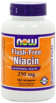 NOW Foods Flush Free Niacin 250mg, 180 Capsules