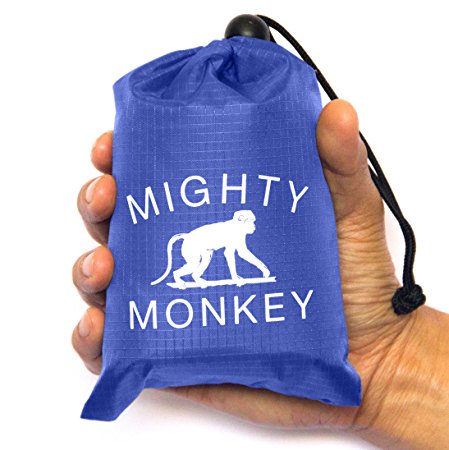 MIGHTY MONKEY Portable Compact Pocket Beach Picnic Blanket. Waterproof & Sandproof Mat. Perfect For Camping, Picnics, Beach Trips, Hiking & The Outdoors