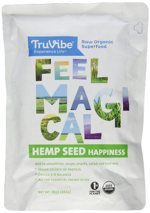 TruVibe Organic Raw Hemp Seeds 16 Ounce