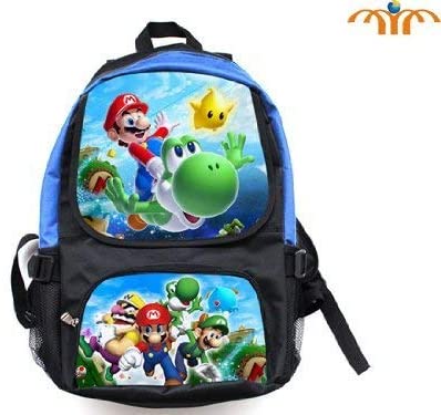 Super Mario (Mario Flying Yoshi) and (Mario Luigi Wario) Full Size School Backpack 17"