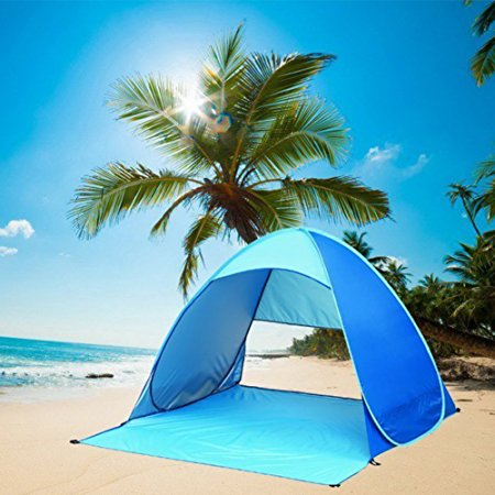Sotijobs Blue Outdoor Portable Lightweight Instant Quick Pop Up Beach Tent Sun Shelter