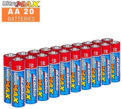 ACDelco AA Batteries UltraMAX Premium Alkaline Battery, 20-Count