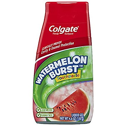 Colgate Kids Liquid Gel Fluoride Toothpaste, Watermelon - 4.6 ounce (6 Pack)