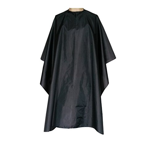 Waterproof Professional Salon Cape with Snap Closure Nylon Hair Salon Cutting Cape Barber Hairdressing Cape - 59" x 51" Black