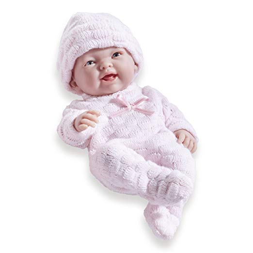 Mini La Newborn Boutique - Realistic 9.5" Anatomically Correct Real Girl Baby Doll dressed in PINK – All Vinyl Designed by Berenguer