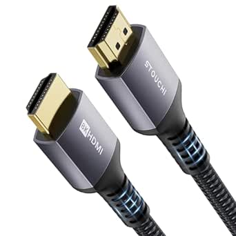 HDMI 2.1 Cable 8FT, Stouchi 48Gbps Ultra High Speed HDMI Cables Braided Cord, 8K60Hz 4K120Hz 144Hz eARC Dynamic HDR HDCP 2.2&2.3 HDR10  Compatible for PS5, PS4, UHD TV and PC