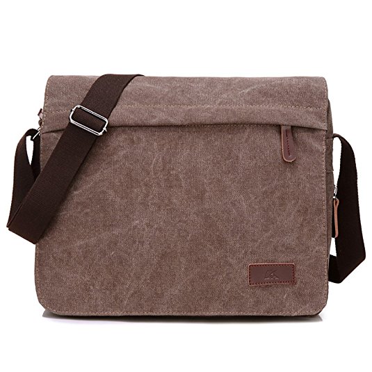 Retro Canvas Messenger Bag Shoulder Crossbody Bag Laptop Bag Satchel Bag for Men and Women
