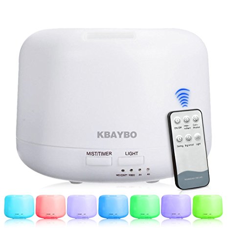 KBAYBO Remote Control 300ML Ultrasonic Air Aroma Humidifier With 7 Color Lights Electric Aromatherapy Essential Oil Aroma Diffuser