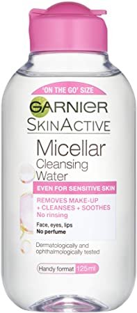 Garnier Micellar Cleansing Water Sensitive Skin, Soothing Face and Eye Make-Up Remover and Cleanser 125 ml