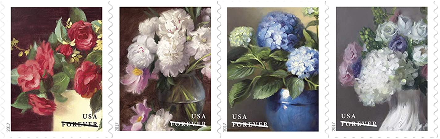 Flowers from The Garden USPS First Class Postage Stamps Celebrate Beauty Wedding (Strip of 20)