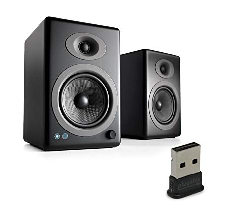 Audioengine A5  Wireless Speakers (Pair) Bundle with USB 2.0 Bluetooth Adapter (Black)