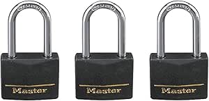 Master Lock 3-Pk. of Keyed-Alike Vinyl-Covered Brass Padlocks - Model Number 141TRILF