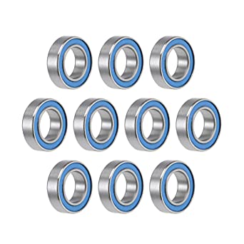 uxcell MR148-2RS Deep Groove Ball Bearings 8mm Inner Dia 14mm OD 4mm Bore Double Sealed Chrome Steel Blue Seal Z2 10pcs