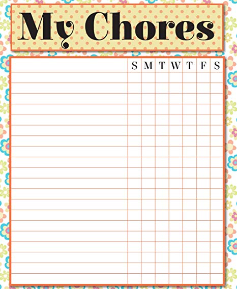 Magnetic Chore Chart - Dry Erase Responsibility Chart - 14x17 Job Chart Family Planner - To Do List Whiteboard Magnet For Fridge - Family Organization Board (Flowers)