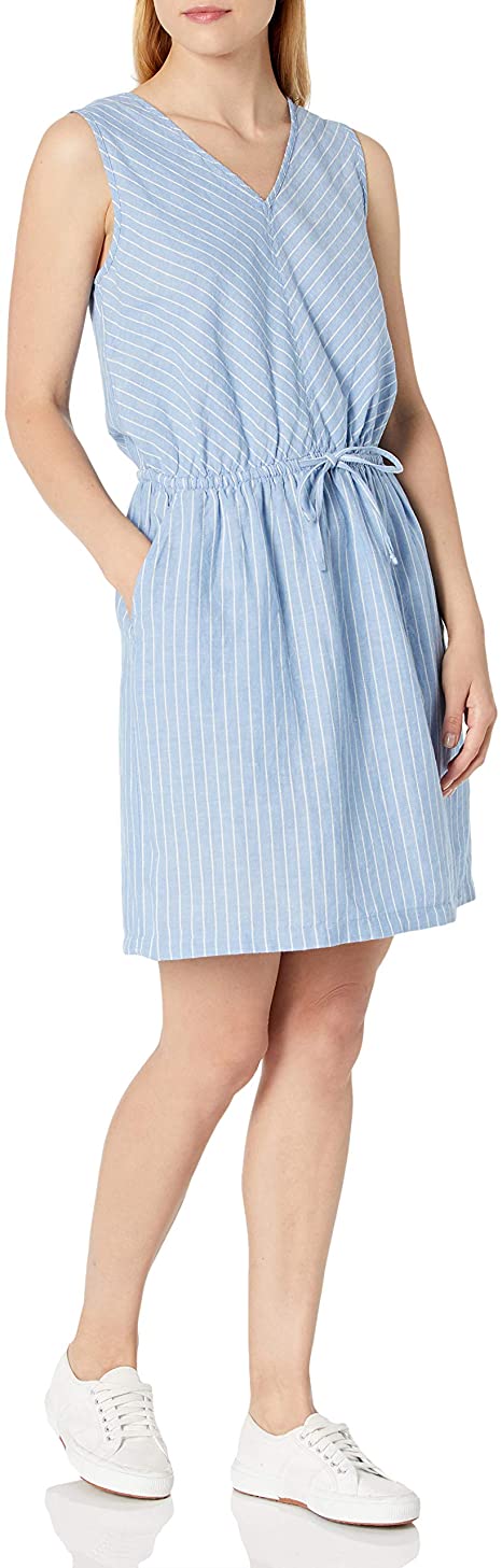 Amazon Essentials Women's Sleeveless Linen Dress