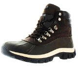 KingShow Mens Waterproof Leather Duck Boots Snow Winter