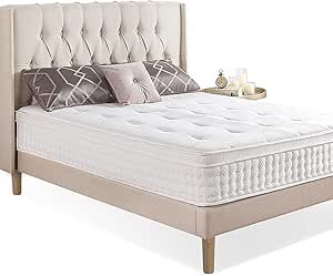 Zinus Matelas 140x190 cm - Hauteur du matelas 30cm - Matelas ferme en mousse à mémoire de forme et ressorts ensachés - Matelas hybride