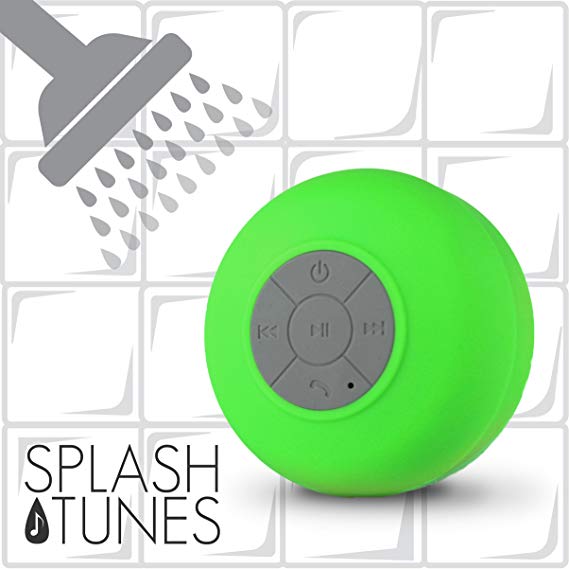 Splash Tunes - Waterproof Bluetooth Wireless Portable Shower Speaker by FRESHeTECH (Green)