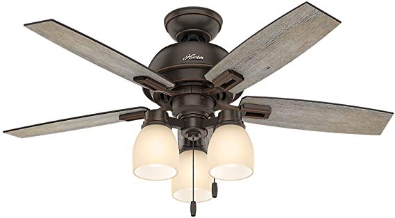 Hunter Indoor Ceiling Fan, with pull chain control - Donegan 44 inch, Onyx Bengal, 52228