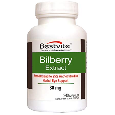 Bilberry Extract 80mg (240 Capsules)