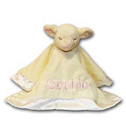 Personalized Lamb Lil Snugglers Baby Snuggle Blanket - 13 Inches