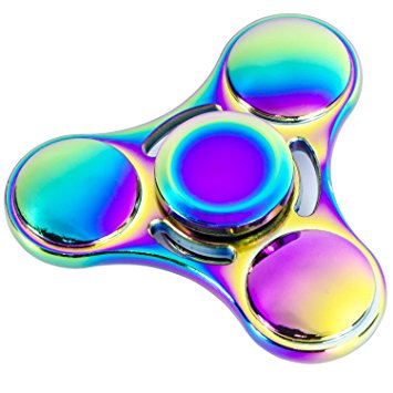 Fidget Spinner,Fidget Toy Hand Spinner Rainbow，Replacement Hybrid Ceramic Bearing- 5-7 mins High Speed & Metal Tri-Spinner EDC Hand Finger Spinner