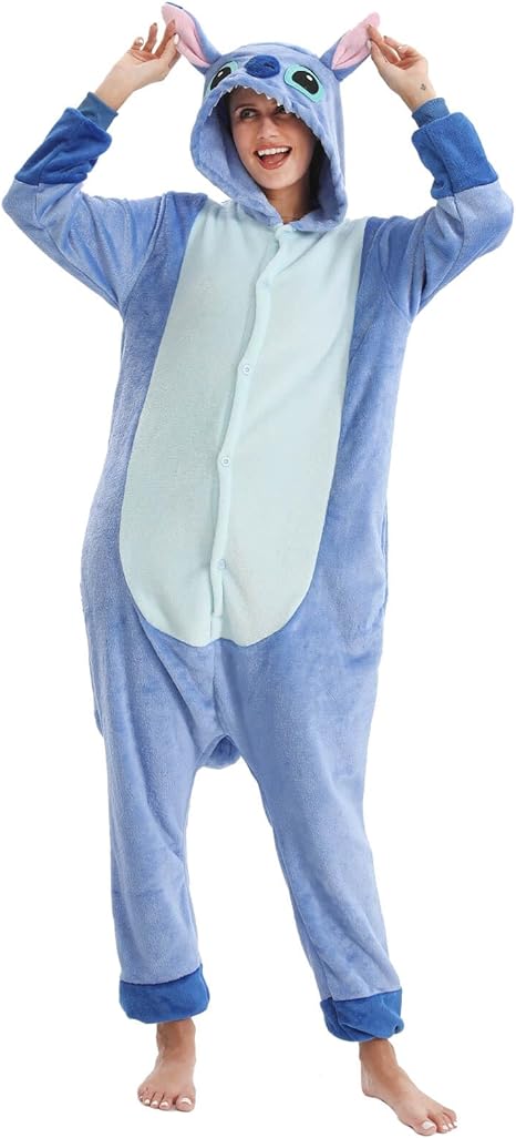 Griong Fit Snug Adult Onesie Costume Pajamas, Unisex Flannel Cosplay Animal One Piece Halloween Sleepwear Homewear