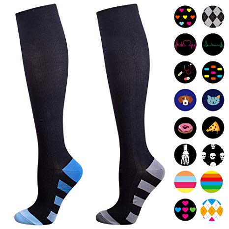 Compression Socks for Nurse(Women),2/3 Pairs, Graduated 20-30 mmHg Knee High Stocking, Fits for Nurse, Doctor, and Pregnancy, Reduce Fatigue, Swelling, Shin Splints