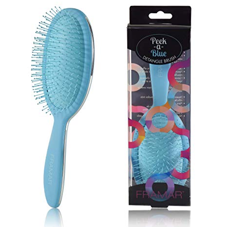 Framar Detangling Hair Brush – No More Tangles Hairbrush – Elegant Detangler brush, Hair brushes for women, men and children (Blue)
