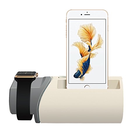 Apple Watch Stand, Upow 2 in 1 Charging Station Dock for iPhone 7/ 7Plus and Apple Watch With Cable Management