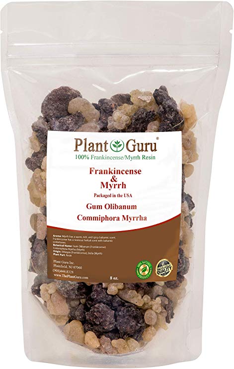 Frankincense and Myrrh Resin 8 oz 100% Pure Natural Olibanum and Commiphora Myrrha Rock Incense Gum Bulk