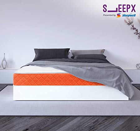 Sleepwell SleepX Brill PU Foam Mattress - (78x72x5 Inches) with Free Pillows