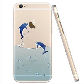 iPhone 6S Caseiphone 6 CaseFEIKESI iphone 66S Protective Case Soft Flexible TPU Transparent Skin Scratch-Proof Case for iPhone 66S 47-inch- dolphin Pattern