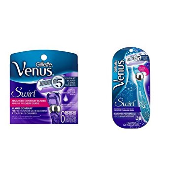 Gillette Venus Women's Swirl 5 Blade Flexiball Razor with 8 Refills