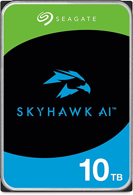 Seagate Skyhawk AI 10TB Video Internal Hard Drive HDD – 3.5 Inch SATA 6Gb/s 256MB Cache for DVR NVR Security Camera System with in-House Rescue Services (ST10000VE001)