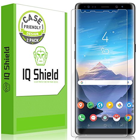 Galaxy Note 8 Screen Protector (Case Friendly)(2-Pack), IQ Shield LiQuidSkin Full Coverage Screen Protector for Galaxy Note 8 HD Clear Anti-Bubble Film