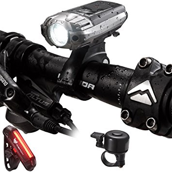 Bicycle Light, Icefox USB Rechargeable Waterproof Bicycle Lights with Front Light & Taillight, 4 Light Modes for Safe Cycling (with a Free Bicycle Bell)
